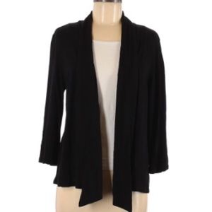 J. Hill OPEN FRONT STRETCH BLACK CARDIGAN LARGE